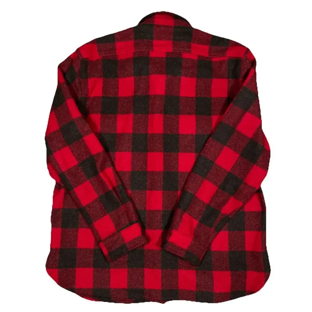 Wallace & Barnes Shirt Shacket XL Red Buffalo Plaid Wool Flannel Nautical J.Crew